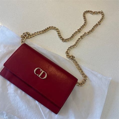 christian dior red wallet|christian dior wallet on chain.